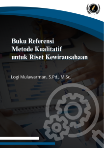 Buku Referensi Metode Kualitatif untuk Riset Kewirausahaan